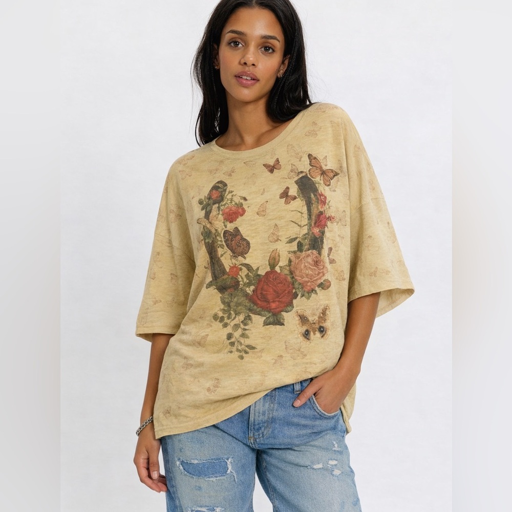 JADED GYPSY BE FREE FULL LUCK OVERSIZED T-SHIRT